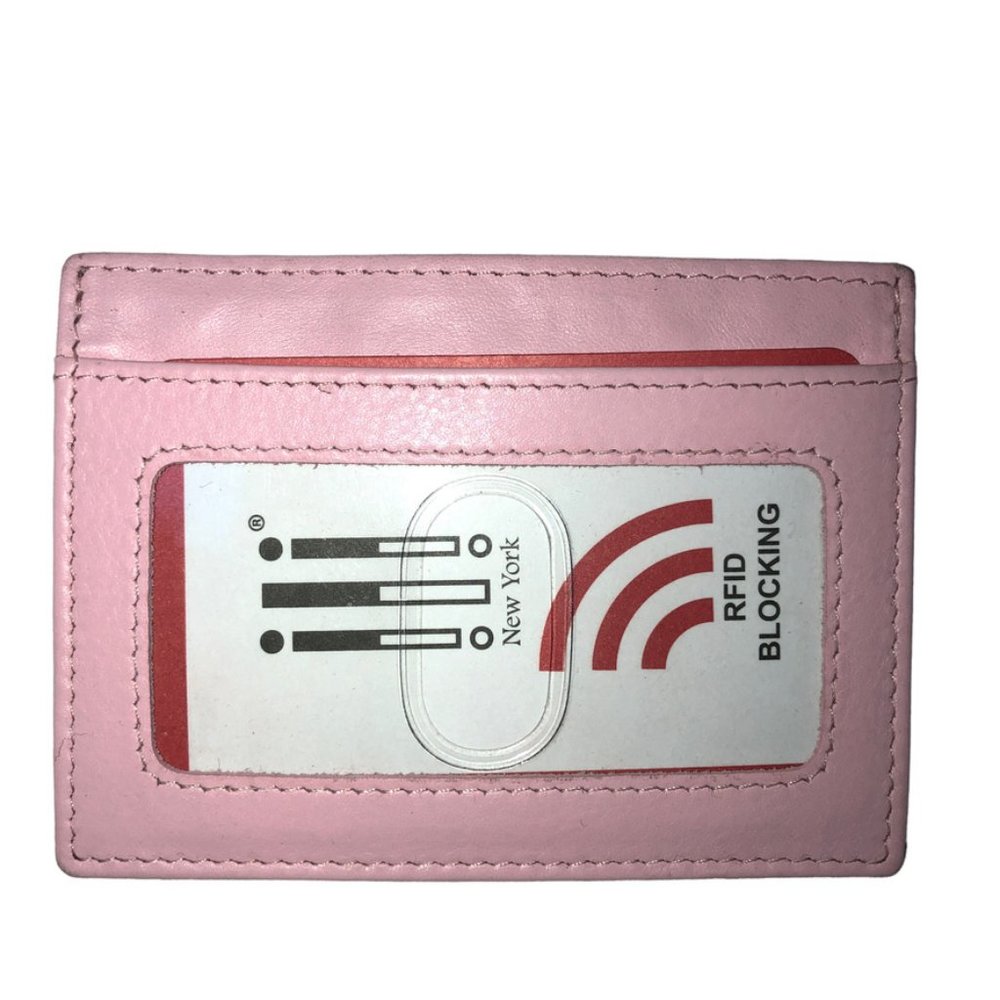 ILI NEW NWT baby BARBIE pink 100% Genuine Leather card holder mini walle…